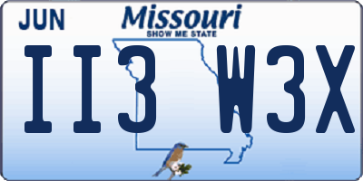 MO license plate II3W3X