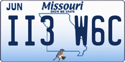 MO license plate II3W6C