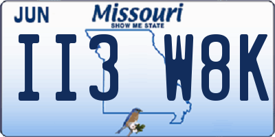 MO license plate II3W8K
