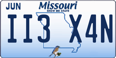MO license plate II3X4N