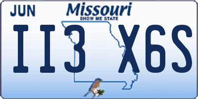 MO license plate II3X6S