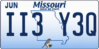 MO license plate II3Y3Q