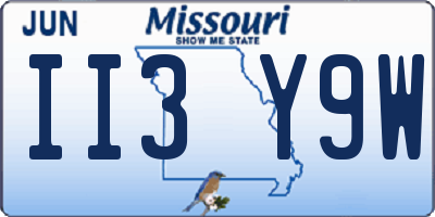 MO license plate II3Y9W