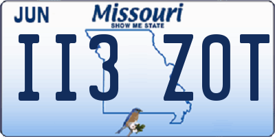 MO license plate II3Z0T