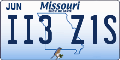 MO license plate II3Z1S