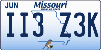 MO license plate II3Z3K