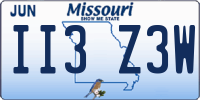 MO license plate II3Z3W