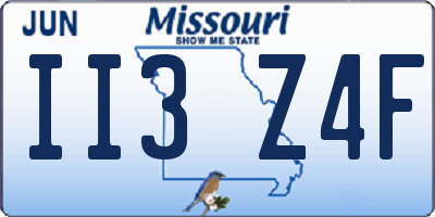 MO license plate II3Z4F
