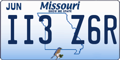 MO license plate II3Z6R