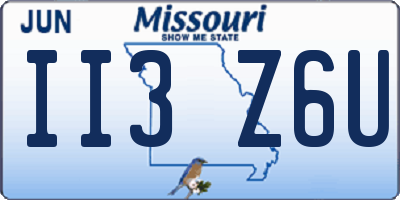 MO license plate II3Z6U