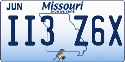 MO license plate II3Z6X