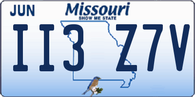 MO license plate II3Z7V