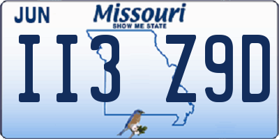 MO license plate II3Z9D