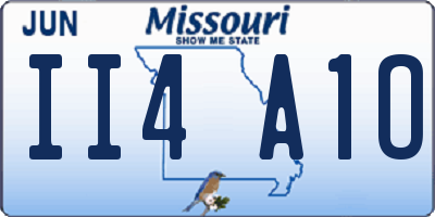 MO license plate II4A1O