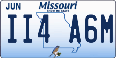 MO license plate II4A6M