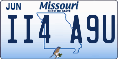 MO license plate II4A9U