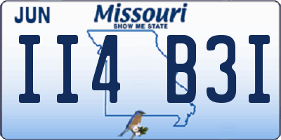 MO license plate II4B3I