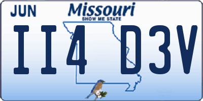 MO license plate II4D3V