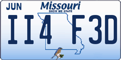 MO license plate II4F3D