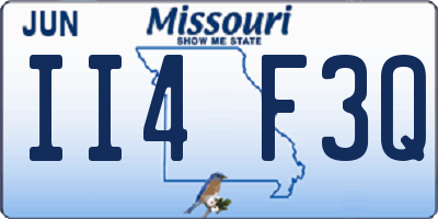 MO license plate II4F3Q