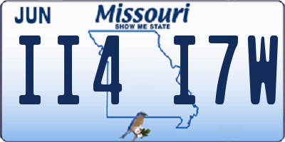 MO license plate II4I7W
