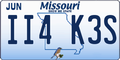 MO license plate II4K3S