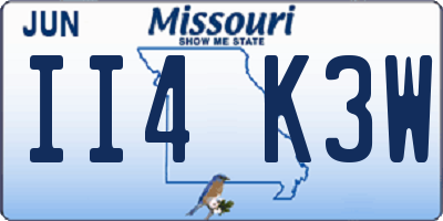 MO license plate II4K3W