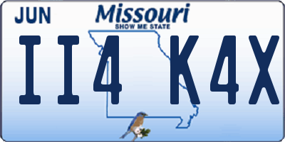 MO license plate II4K4X