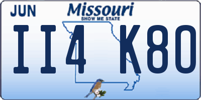 MO license plate II4K8O