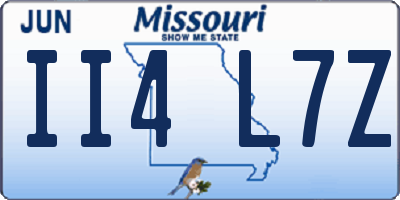 MO license plate II4L7Z