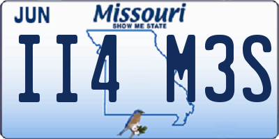 MO license plate II4M3S