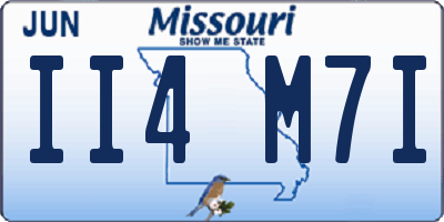 MO license plate II4M7I