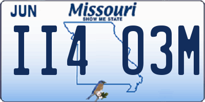 MO license plate II4O3M