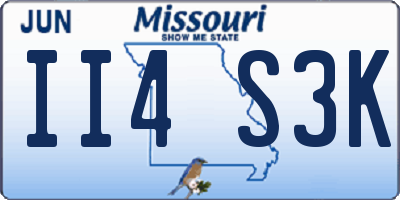 MO license plate II4S3K
