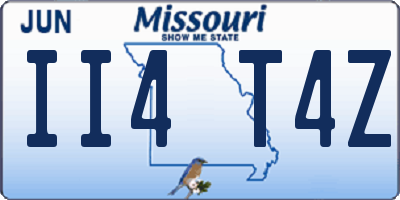 MO license plate II4T4Z