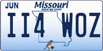 MO license plate II4W0Z