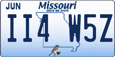 MO license plate II4W5Z