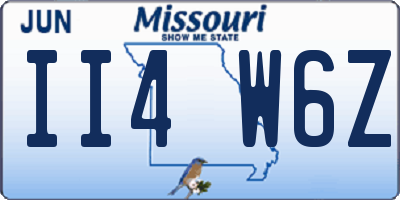 MO license plate II4W6Z