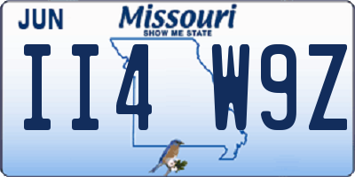 MO license plate II4W9Z