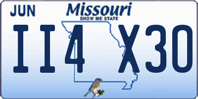 MO license plate II4X3O