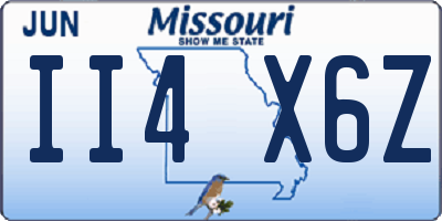 MO license plate II4X6Z