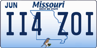MO license plate II4Z0I