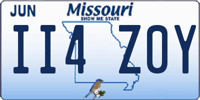 MO license plate II4Z0Y