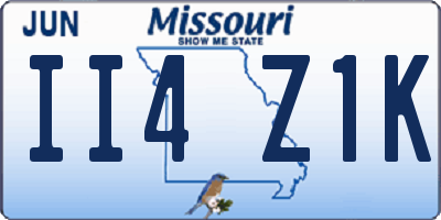 MO license plate II4Z1K