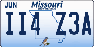 MO license plate II4Z3A