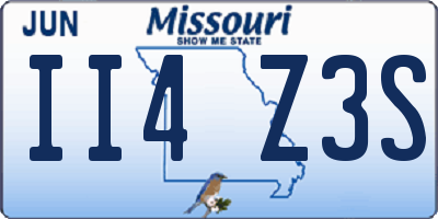 MO license plate II4Z3S