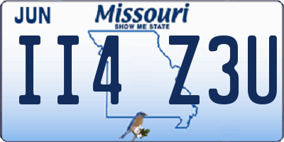 MO license plate II4Z3U