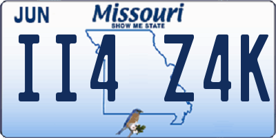 MO license plate II4Z4K
