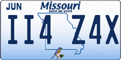 MO license plate II4Z4X