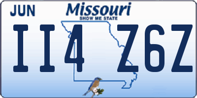 MO license plate II4Z6Z